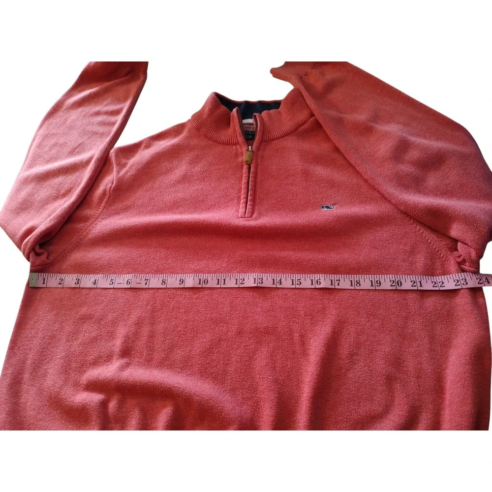 Retro Vineyard Vines Quarter Zip Sweater Long Sleeve Salmon Mens Extra Large‎